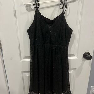 SHEIN Sequin Black Dress